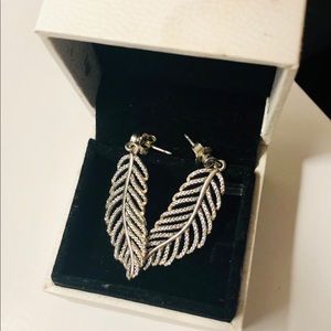 Pandora Feather Drop Earrings